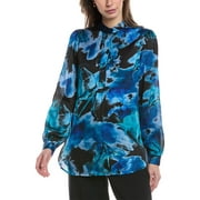 Anne Klein womens Poet Blouse, m, Blue